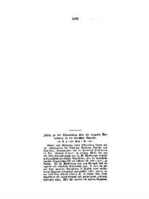 Zusatz zu der Abhandlung über die doppelte Verneinung in der deutschen Sprache : (A. S. Z. 1831. Abth. I. Nr. 100)