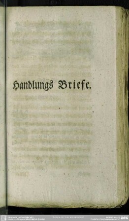 Handlungs Briefe