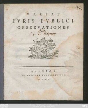 Variae Ivris Pvblici Observationes