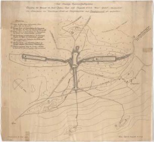 Grund, Peter; Horn - Bad Meinberg; Externsteine, Vorschlag für ein Deutsches Nationalheiligtum im Teutoburger Wald (Hermanns-Denkmal) - Lageplan