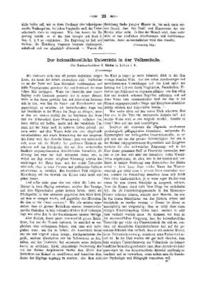 Der heimatkundliche Unterricht in der Volksschule : (Fortsetzung)
