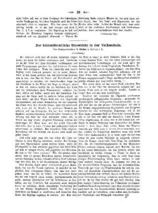 Der heimatkundliche Unterricht in der Volksschule : (Fortsetzung)