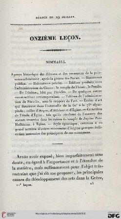 Onzième leçon