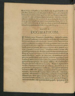 Caput II. Dogmaticum.
