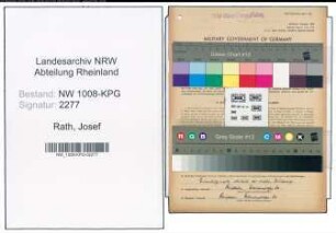 Entnazifizierung Josef Rath , geb. 17.12.1907 (Angestellter)