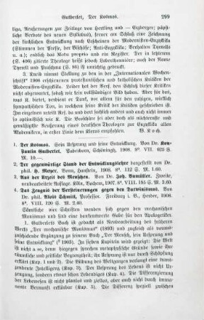 299-301 [Rezension] Gutberlet, Constantin, Der Kosmos