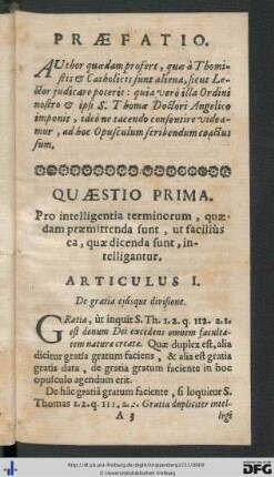 Quaestio Prima.