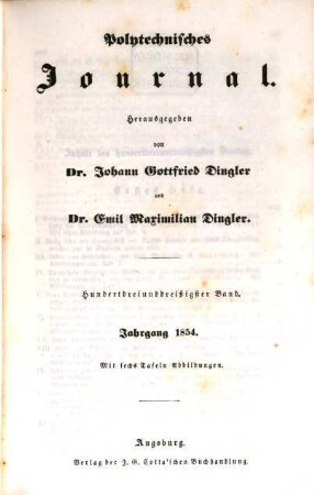 Polytechnisches Journal. 133. 1854