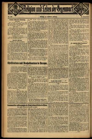 Dritte Ausgabe vom Sonntag, den 13. Dezember 1931.
