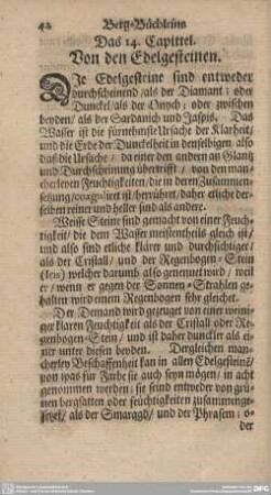 Das 14. Capittel. Von den Edelgesteinen.