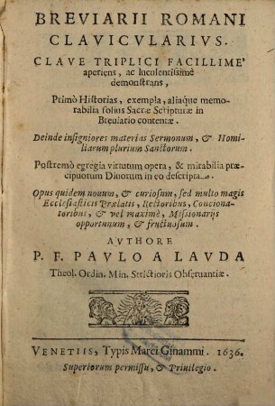 Breviarii romani clavicularius
