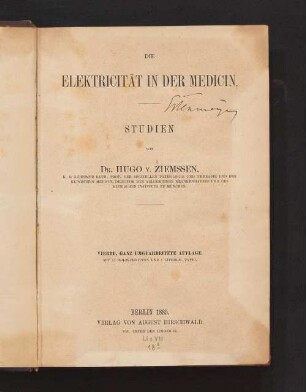 Die Elektricität in der Medicin : Studien