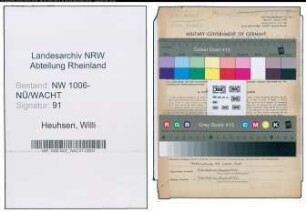 Entnazifizierung Willi Heuhsen , geb. 09.12.1904 (Kohlenhaendler)