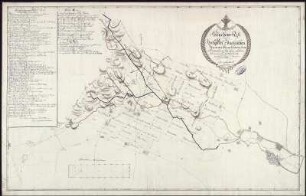 Riss von dem Bünauischen Zinnwalde mitsamt Gruben und dem Oberen und Tiefen Erbstolln, kolorierte Handzeichnung, 1787