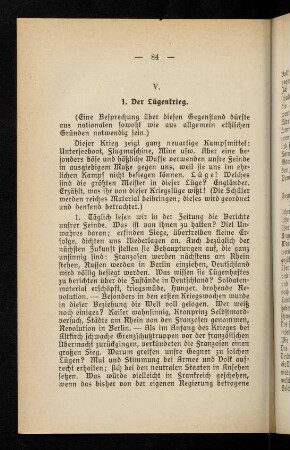 84-130, V. Erscheinungen aus dem Weltkrieg.