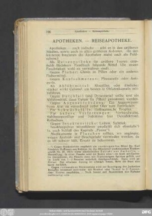 Apotheken. - Reiseapotheke.