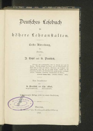 Abt. 1: Für Sexta