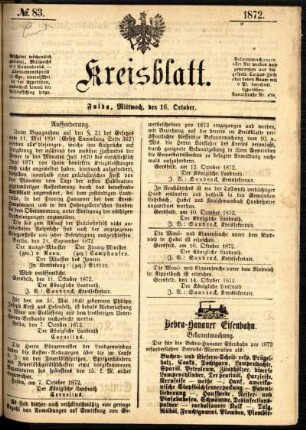 Ausgabe vom Mittwoch, den 16. Oktober 1872.