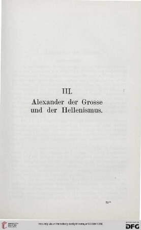 III: Alexander der Grosse und der Hellenismus