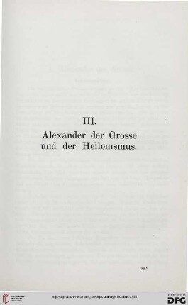 III: Alexander der Grosse und der Hellenismus