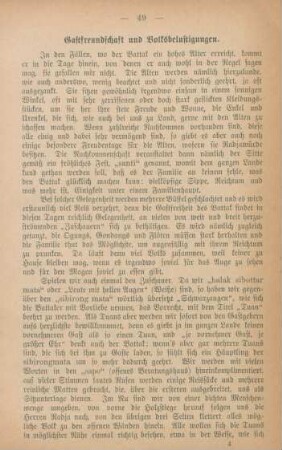 Gastfreundschaft und Volksbelustigungen