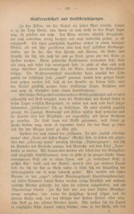 Gastfreundschaft und Volksbelustigungen