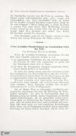 Ueber Actinitäts-Vergleichungen an verschiedenen Orten der Erde