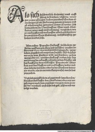 Als sich beschwerlich theürung vnnd auffschlag in früchten täglichs ye lenger ye mer zutragen ... : [Vnnd seyn dises die Herrschafften ... Actum Eßlingen den Sibentzehenden tag des Monats Aprilis Anno domini etc XXXI.]