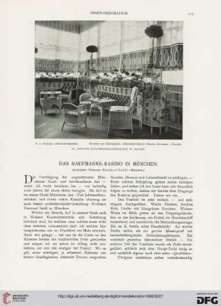 17: Das Kaufmanns-Kasino in München : (Architekt: Professor Emanuel Seidl, München)