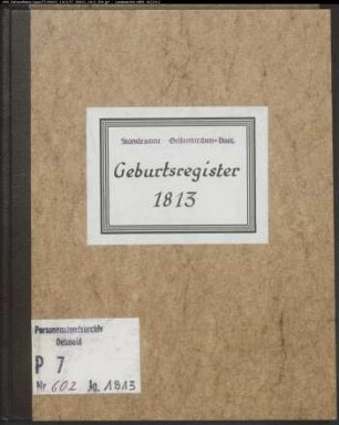 Zivilstandsregister von Bork (G 1813). (Gemeinde: Buer, Stadt Gelsenkirchen-Buer)