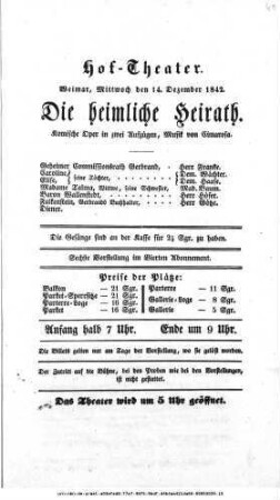 Die heimliche Heirath