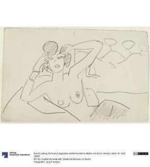 Liegender weiblicher Akt im Atelier von Erich Heckel