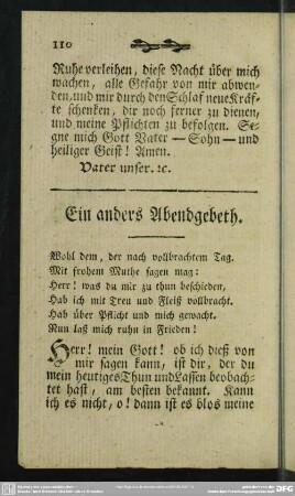 Ein anders Abendgebeth