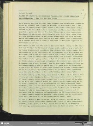 Malerei und Grafik im bildnerischen volksschaffen - meine Erfahrungen als Zirkelleiter in den 50er und 60 er Jahren