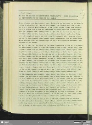 Malerei und Grafik im bildnerischen volksschaffen - meine Erfahrungen als Zirkelleiter in den 50er und 60 er Jahren