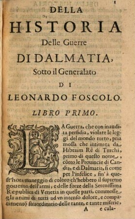 Della historia delle Guerre di Dalmatia