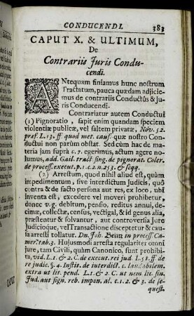 Caput X. & Ultimum, De Contrariis Juris Conducendi.