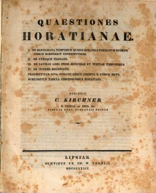 Quaestiones Horatianae