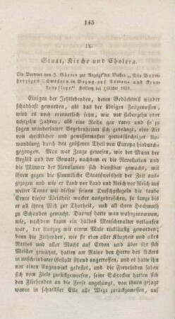 146-180 Staat, Kirche und Cholera