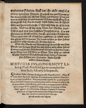 Historia Fulconis ... in exemplari Iodoci Badii Ascensii descripta est.