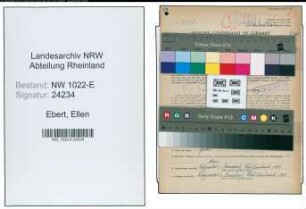 Entnazifizierung Ellen Ebert , geb. 08.02.1912 (Telefonistin)