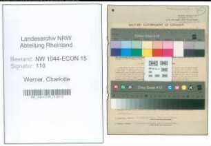 Entnazifizierung Charlotte Werner , geb. 06.01.1911 (Kaufmaennische Angestellte)