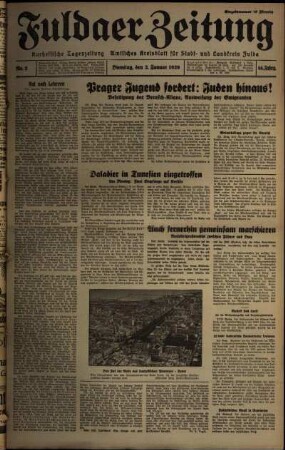 Ausgabe vom Dienstag, den 03. Januar 1939.