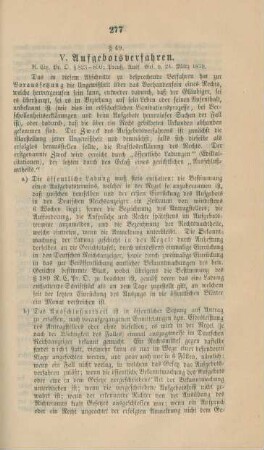 V. Aufgebotsverfahren.