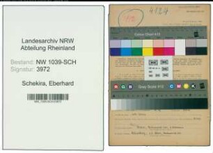 Entnazifizierung Eberhard Schekira , geb. 07.06.1909 (Lagerarbeiter)
