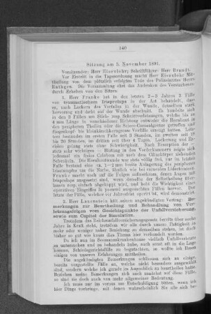 Sitzung am 3. November 1891.