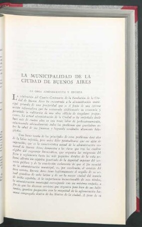 La municipalidad de la ciudad de Buenos Aires