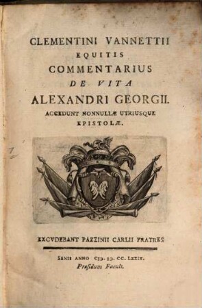 Commentarius de vita Alexandri Georgii