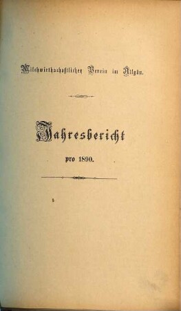 Jahres-Bericht : für .... 1890