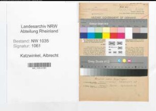 Entnazifizierung Albrecht Katzwinkel , geb. 12.11.1897 (Steiger)